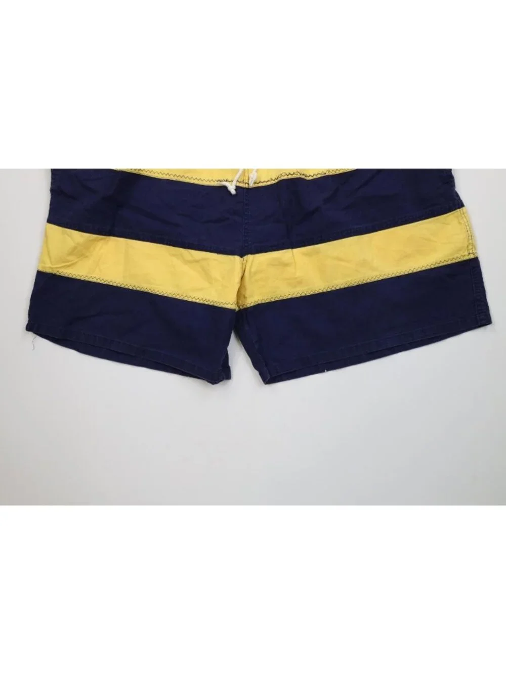 Vtg 90s Streetwear Mens 2XL Faded Striped Color Block Lined Above Knee Shorts